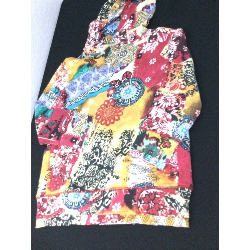 Le Mieux Studio Patchwork Zip Up Hoodie Jacket Abstract Colorful NWT size S - Picture 8 of 9